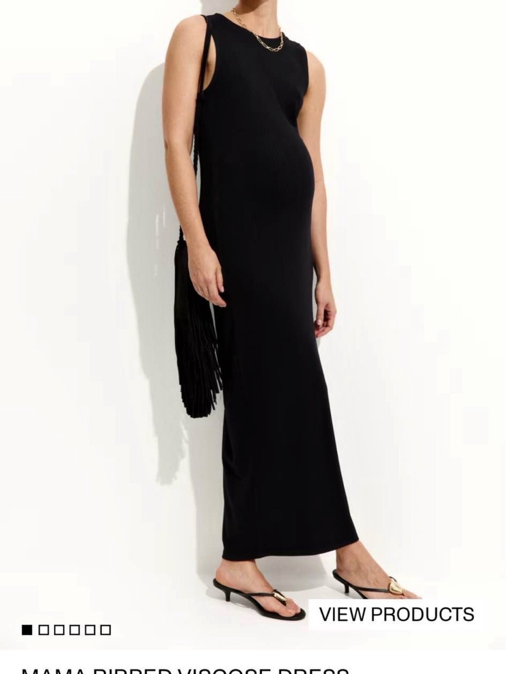 Black Sleeveless Maternity Maxi Dress
